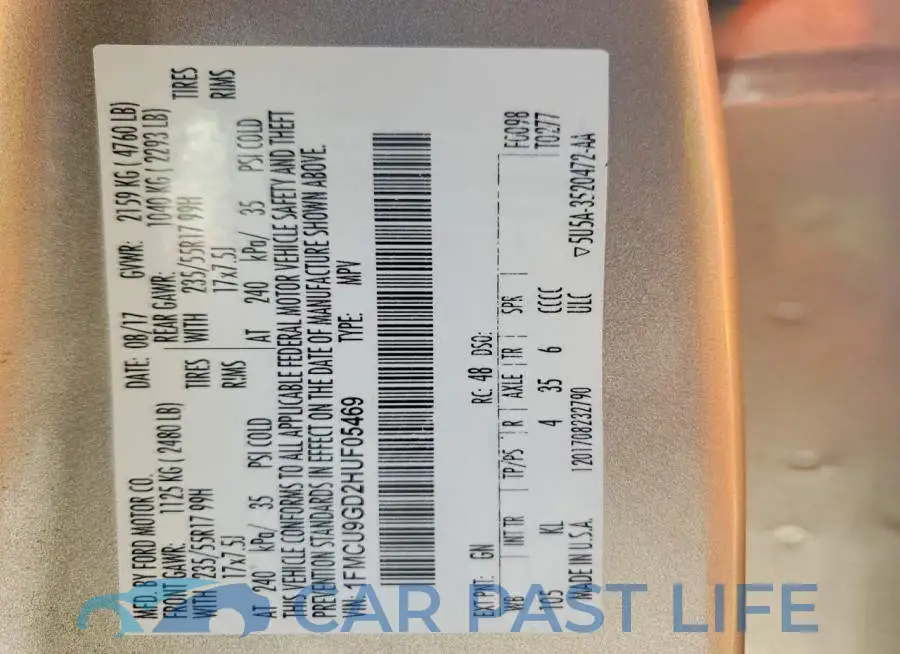 1FMCU9GD2HUF05469# 13