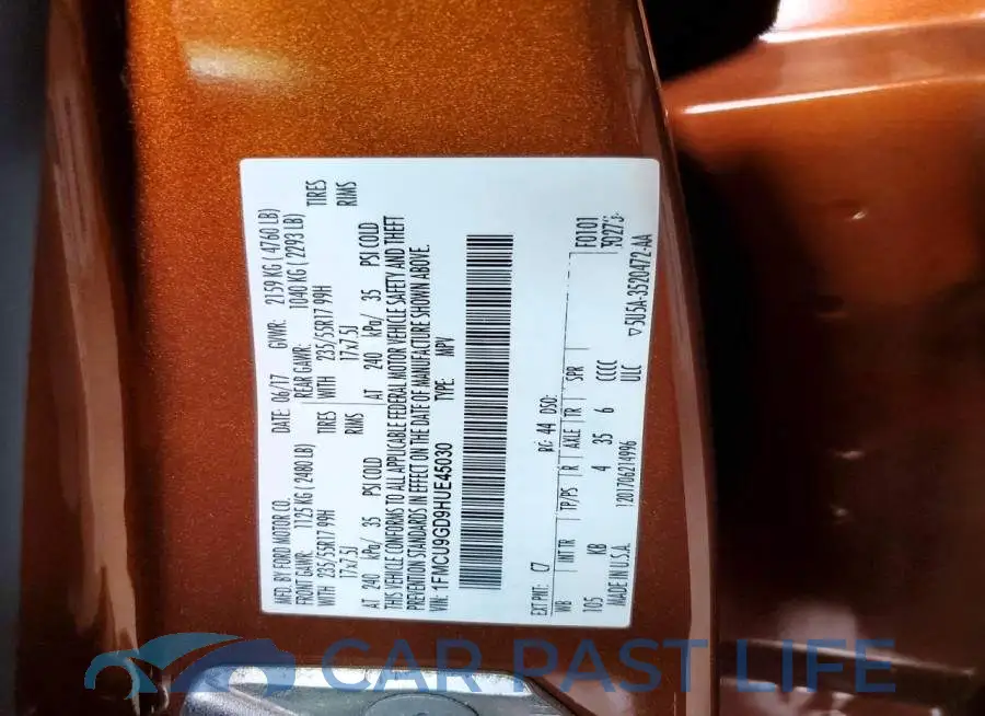 1FMCU9GD9HUE45030# 13