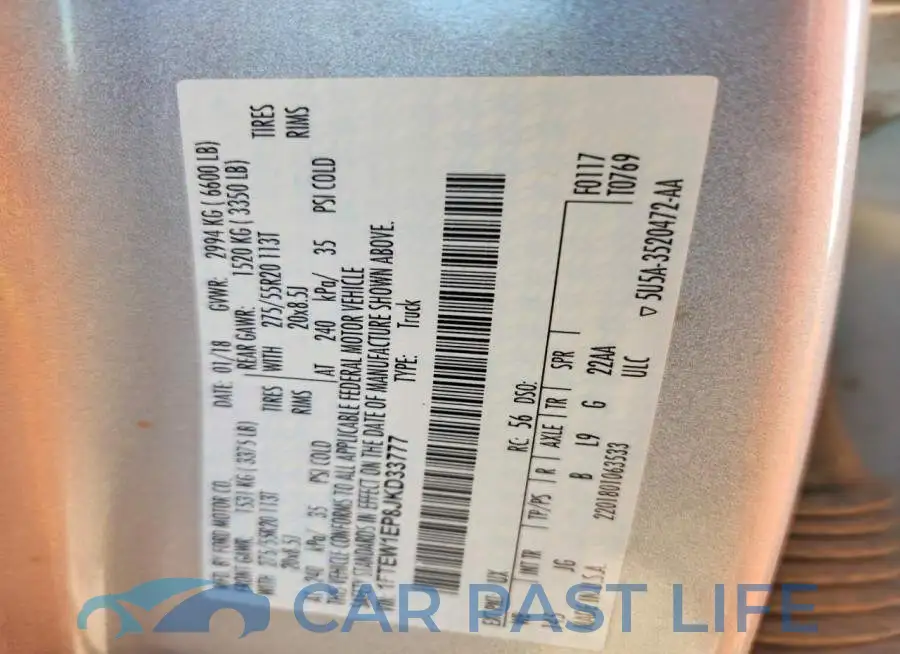 1FTEW1EP8JKD33777# 12