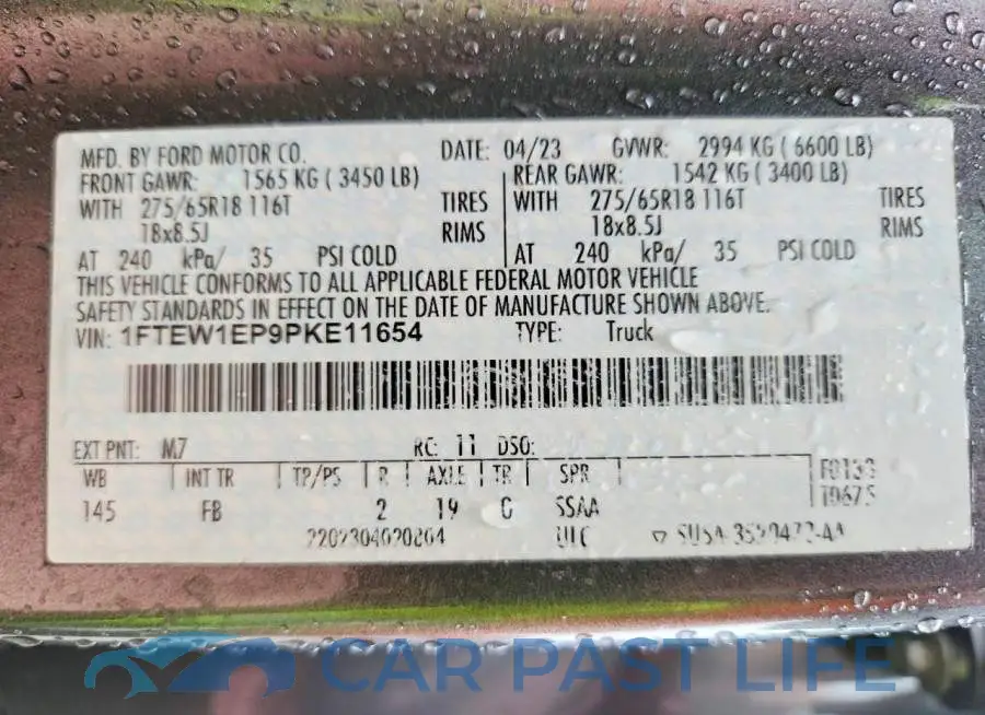 1FTEW1EP9PKE11654# 12
