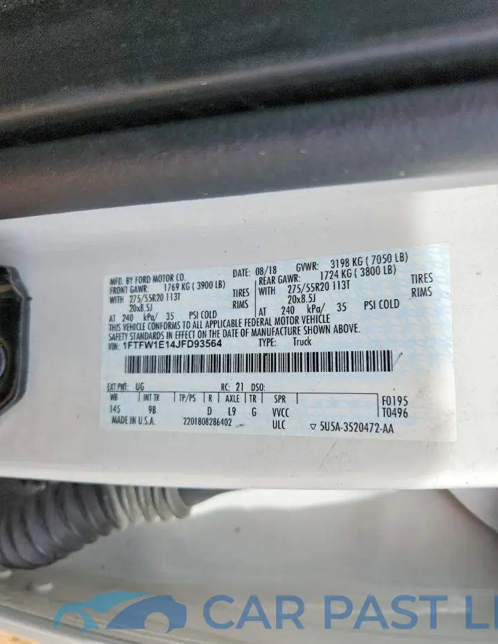 1FTFW1E14JFD93564# 12