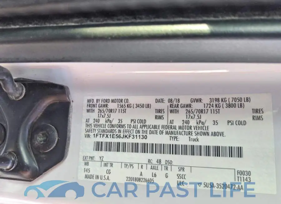 1FTFX1E56JKF31130# 12