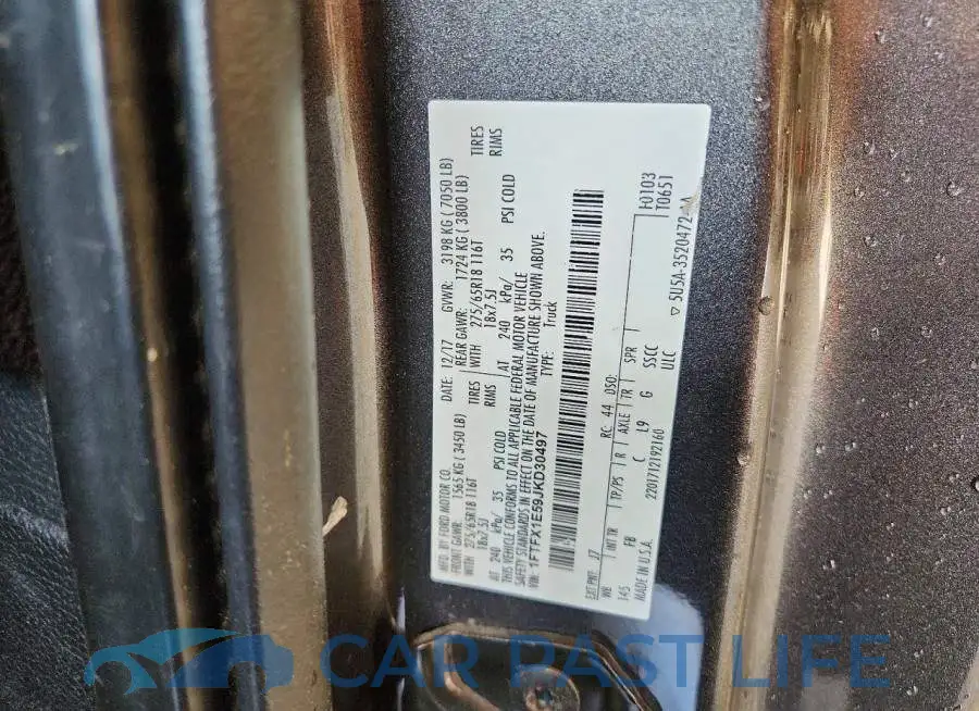1FTFX1E59JKD30497# 13