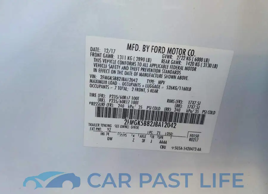 2FMGK5B82JBA12042# 13