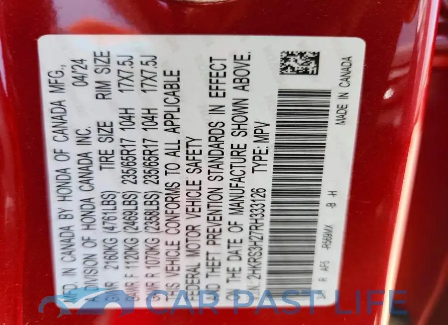 2HKRS3H27RH333126# 13