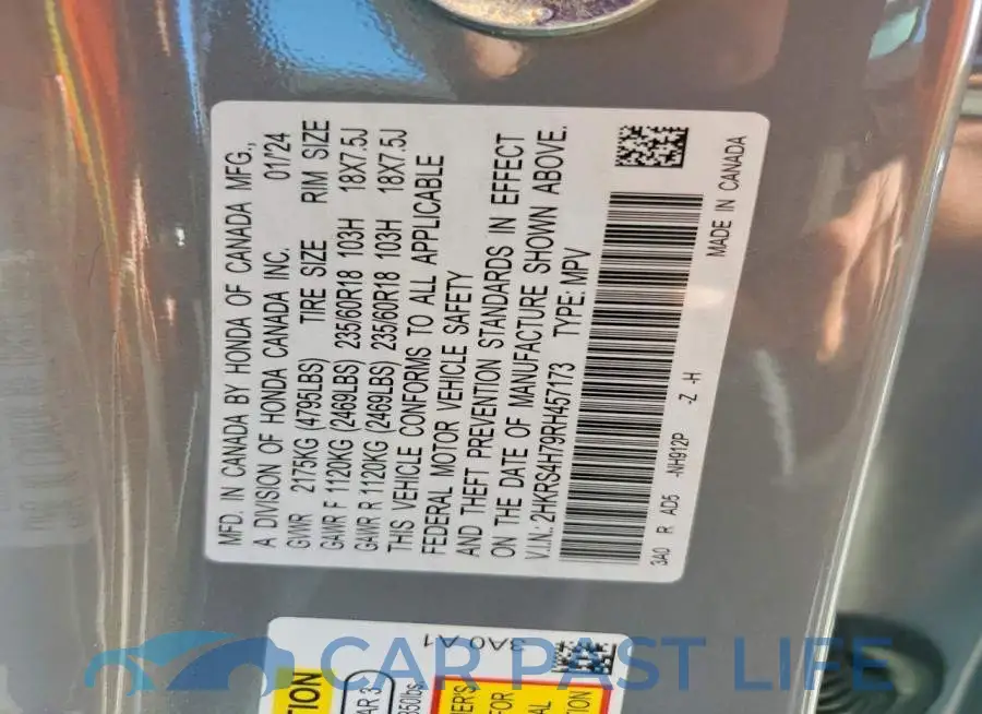 2HKRS4H79RH457173# 13