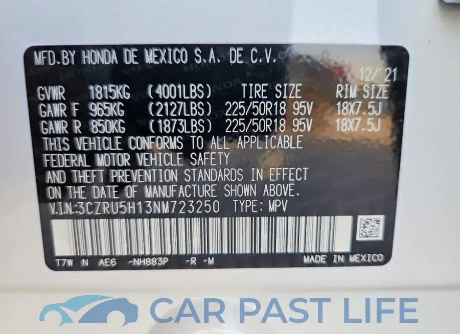 3CZRU5H13NM723250# 13