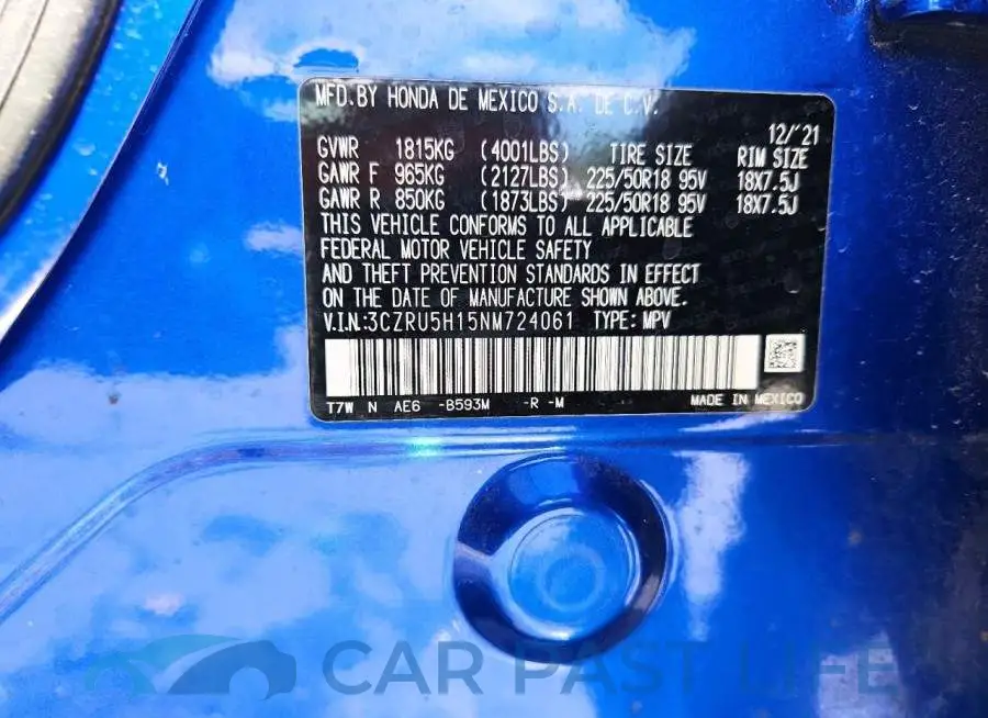 3CZRU5H15NM724061# 13