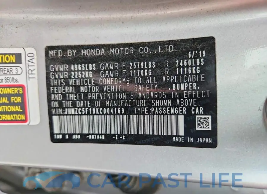 JHMZC5F19KC004169# 12