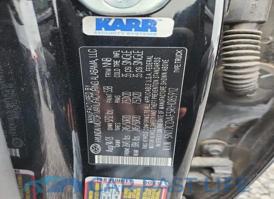 5NTJCDAF5RH085912# 12