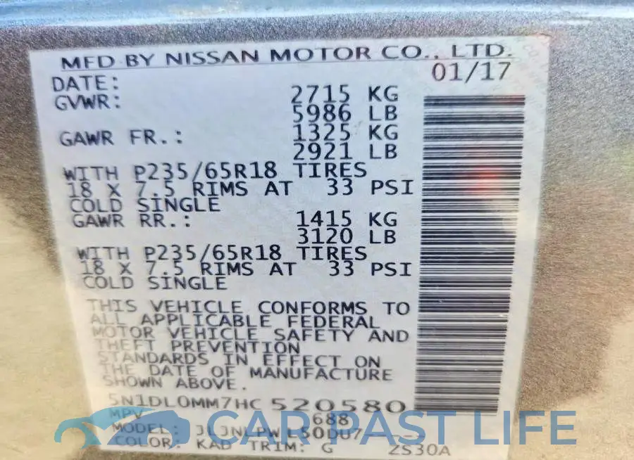5N1DL0MM7HC520580# 13