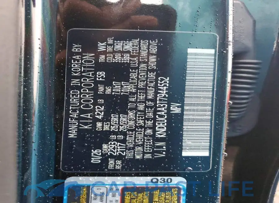 KNDEUCAA3T7944552# 13
