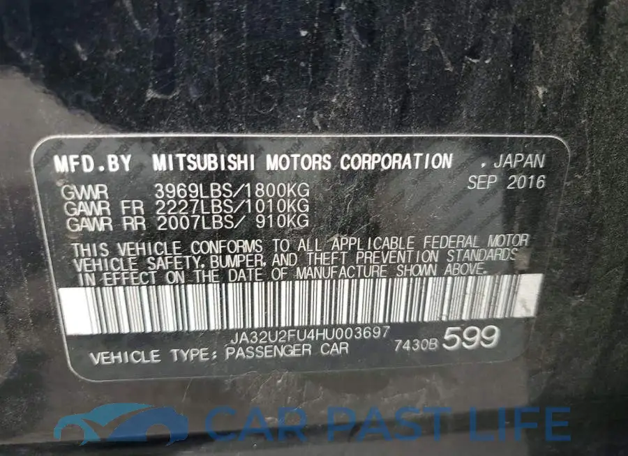 JA32U2FU4HU003697# 13