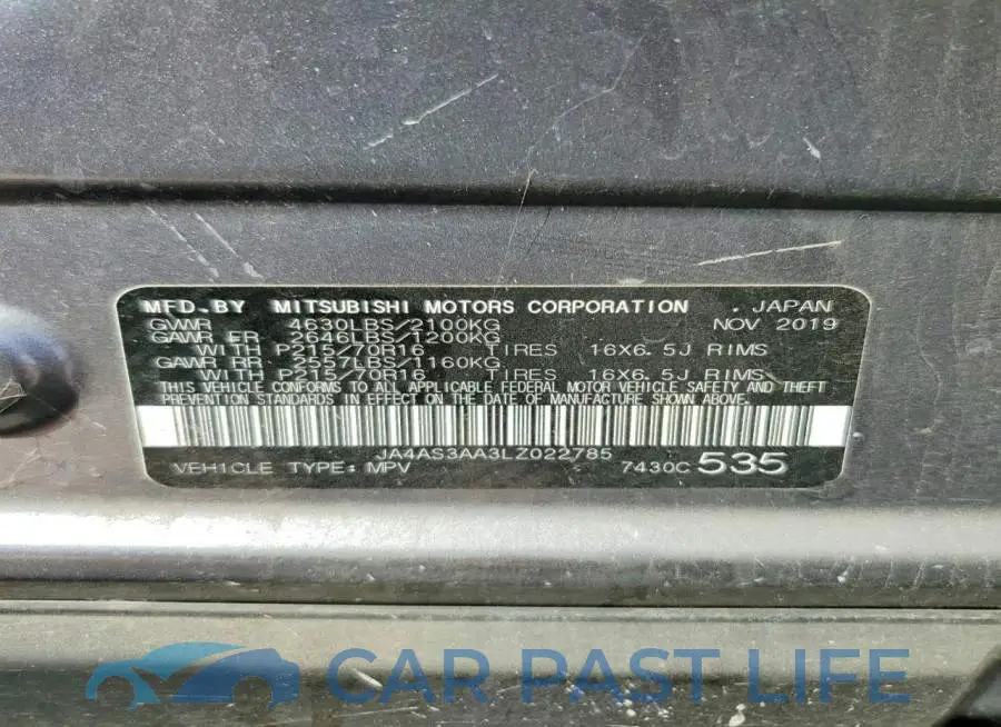 JA4AS3AA3LZ022785# 12
