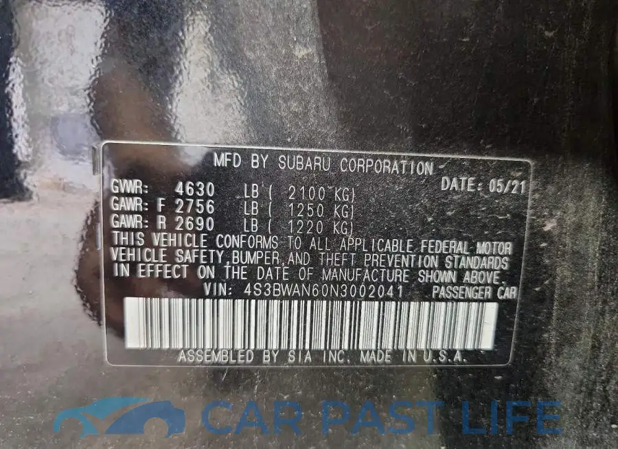 4S3BWAN60N3002041# 13