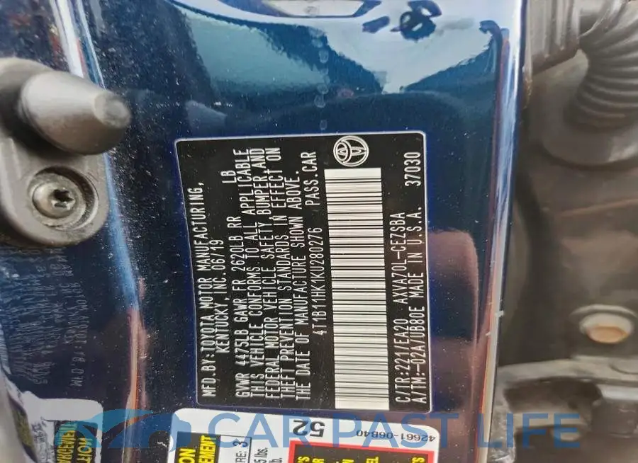 4T1B11HK1KU280276# 12