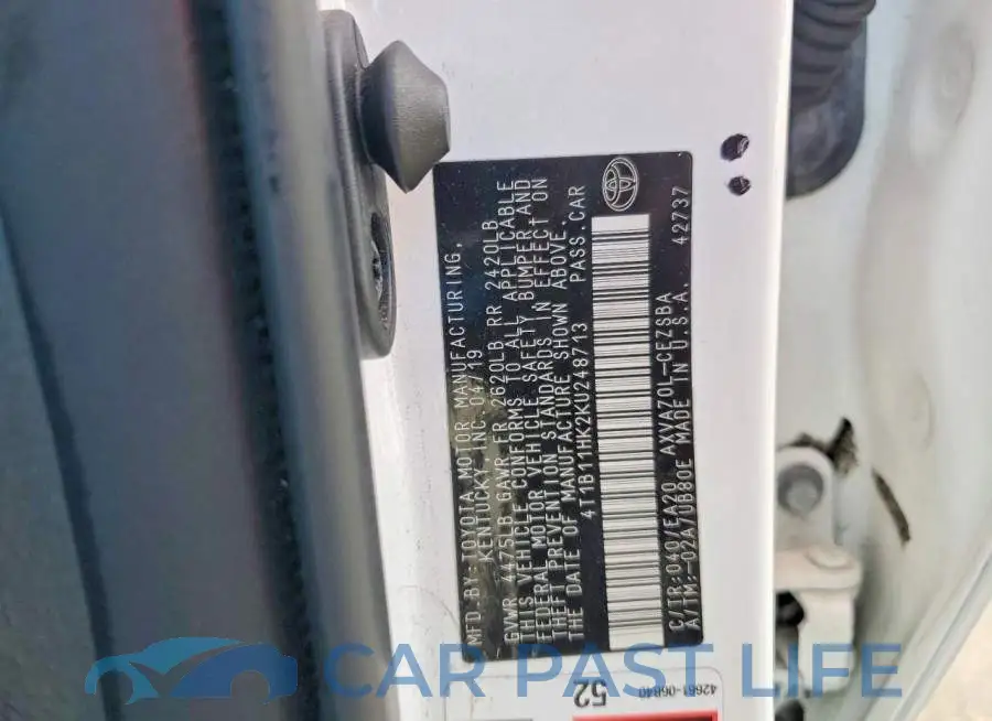4T1B11HK2KU248713# 12