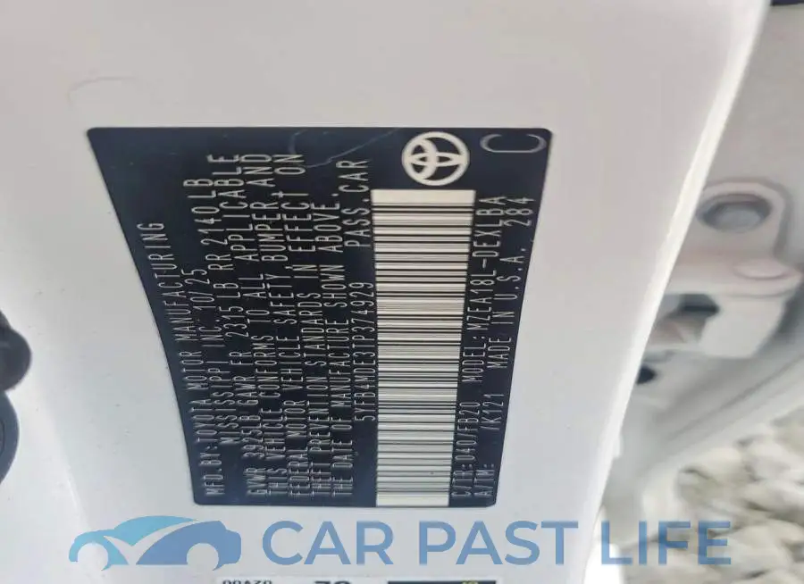 5YFB4MDE3TP374929# 13