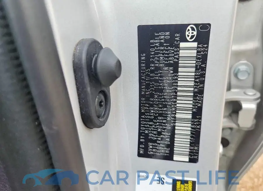 5YFB4MDE8TP398093# 12