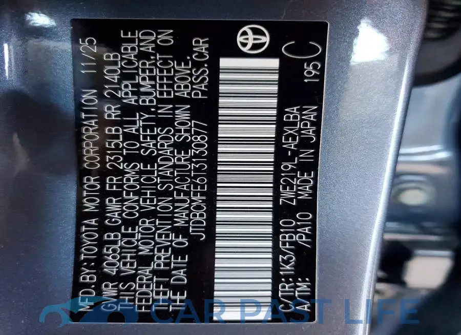 JTDBCMFE6T3130877# 12