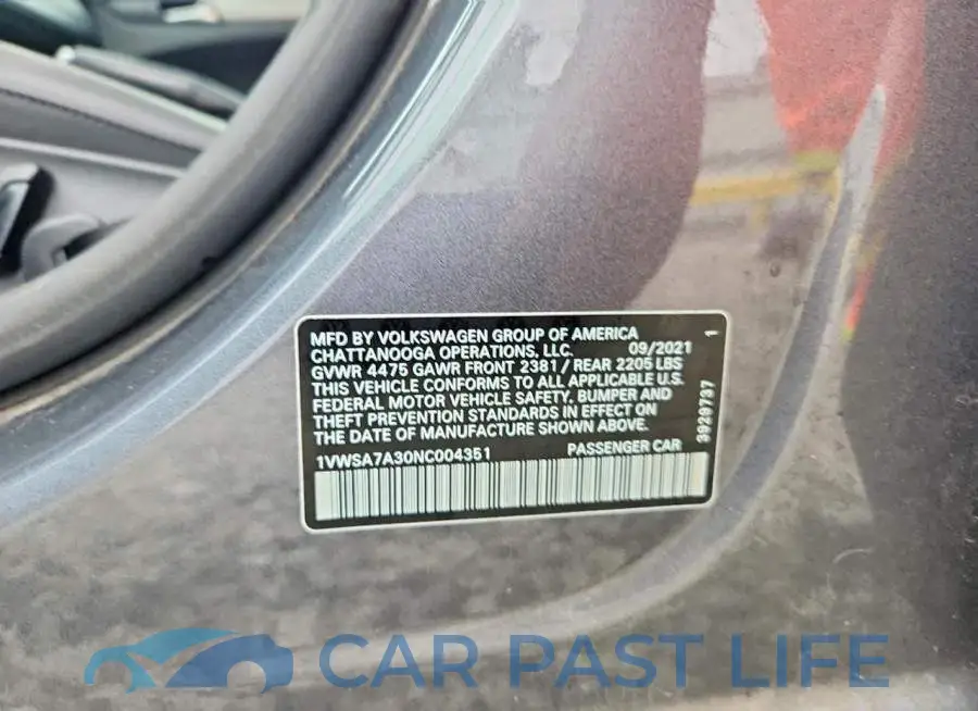 1VWSA7A30NC004351# 12