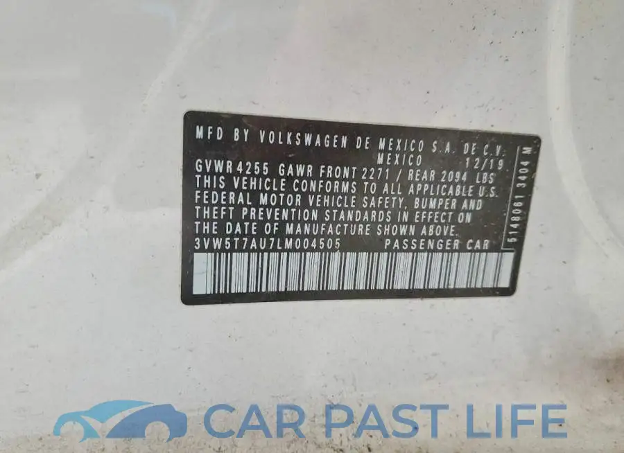 3VW5T7AU7LM004505# 12