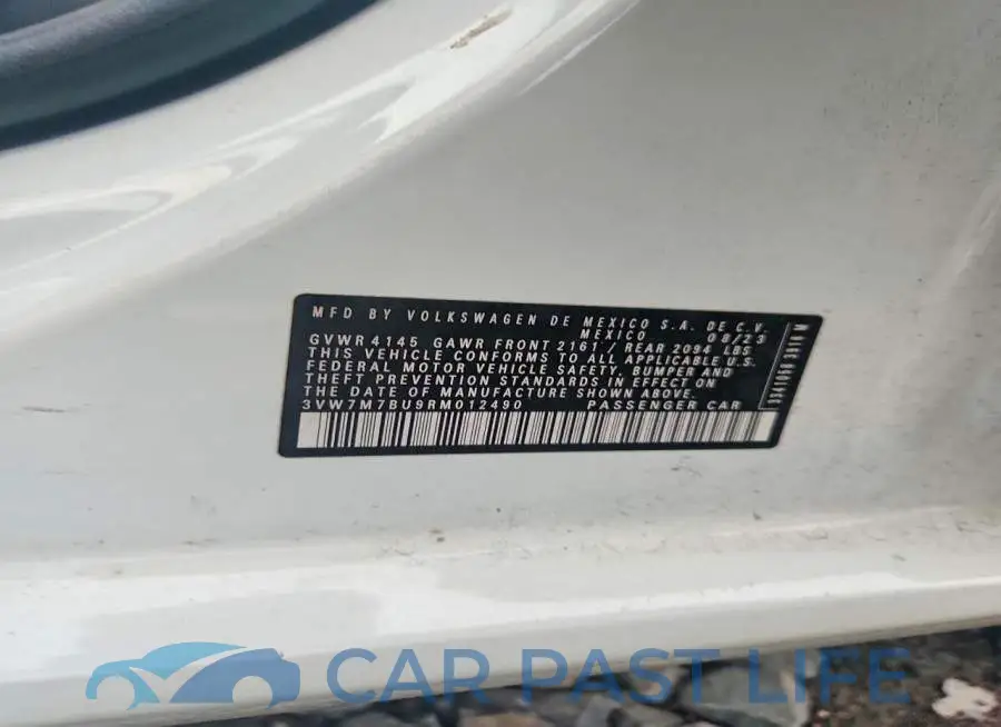 3VW7M7BU9RM012490# 12
