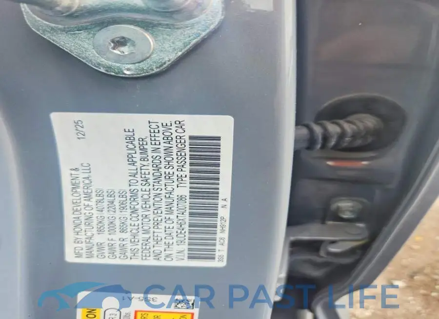 19UDE4H6XTA007086# 12
