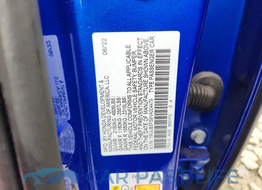 19UUB5F59NA004479# 12
