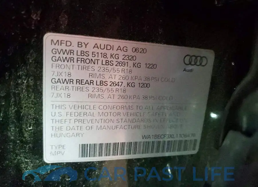WA1BECF3XL1106476# 13