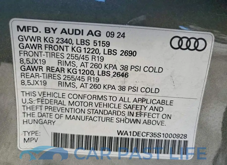 WA1DECF35S1000928# 14