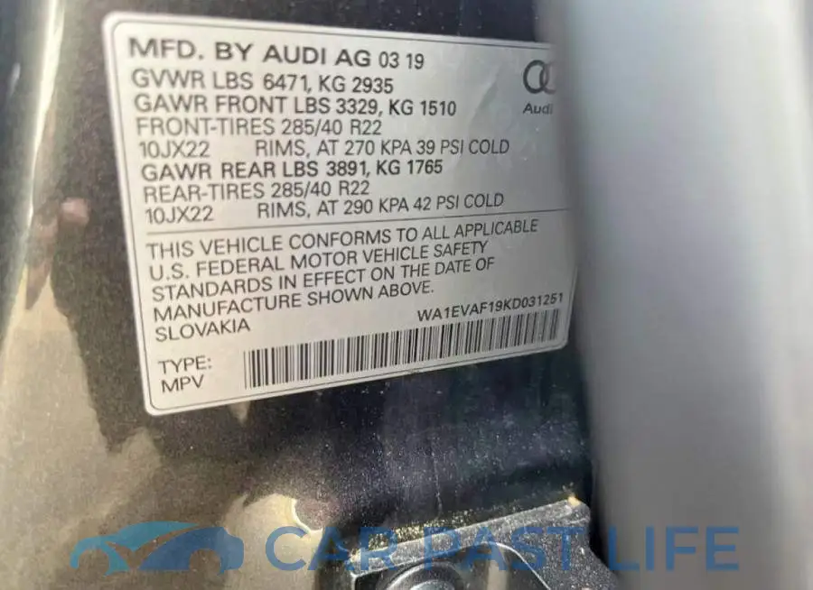 WA1EVAF19KD031251# 12