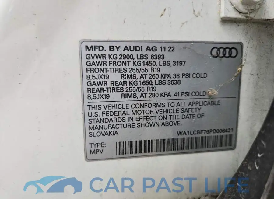 WA1LCBF76PD006421# 13