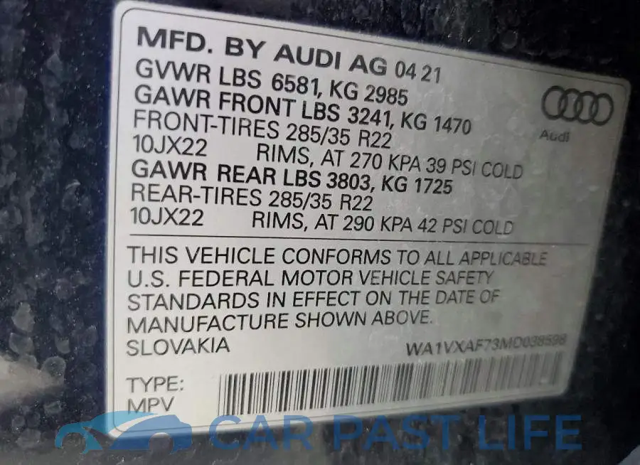 WA1VXAF73MD038598# 13