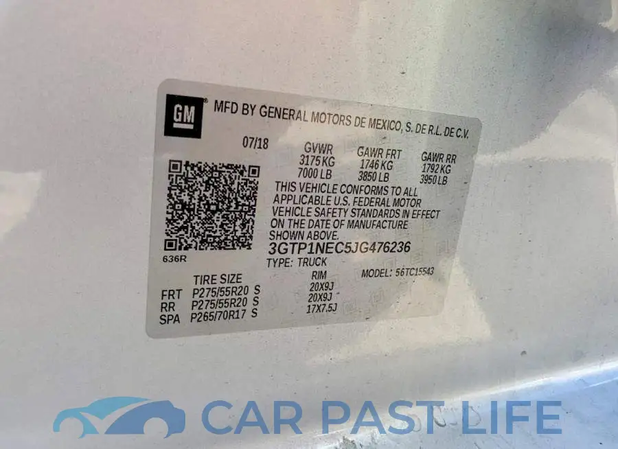3GTP1NEC5JG476236# 12