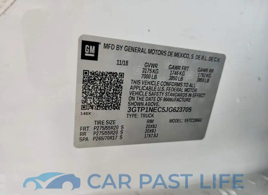 3GTP1NEC5JG623705# 13