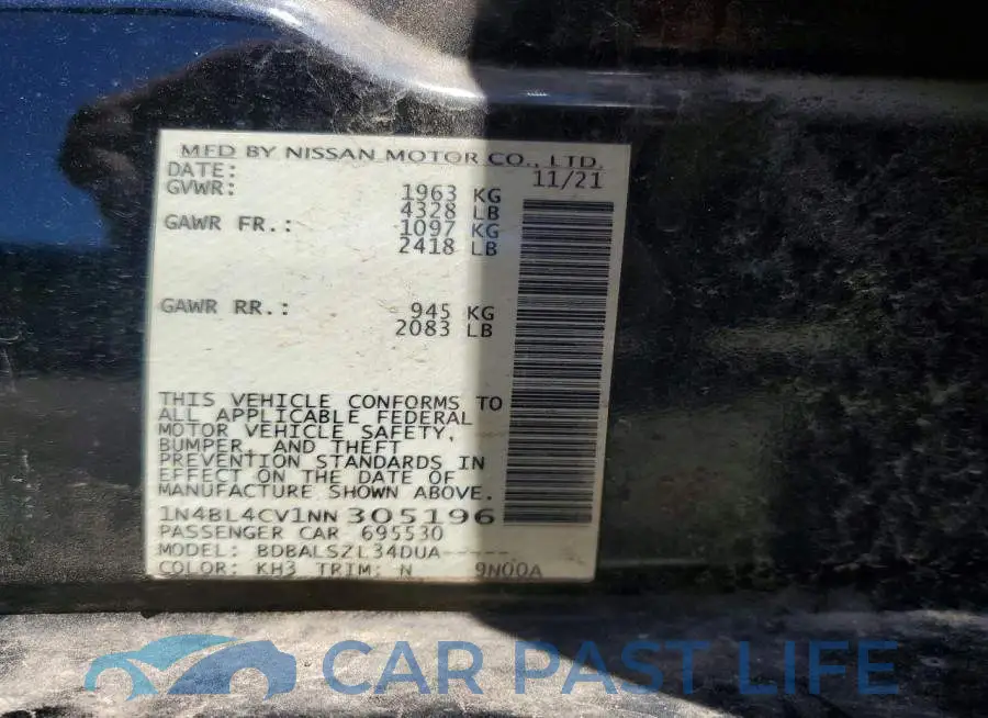 1N4BL4CV1NN305196# 12