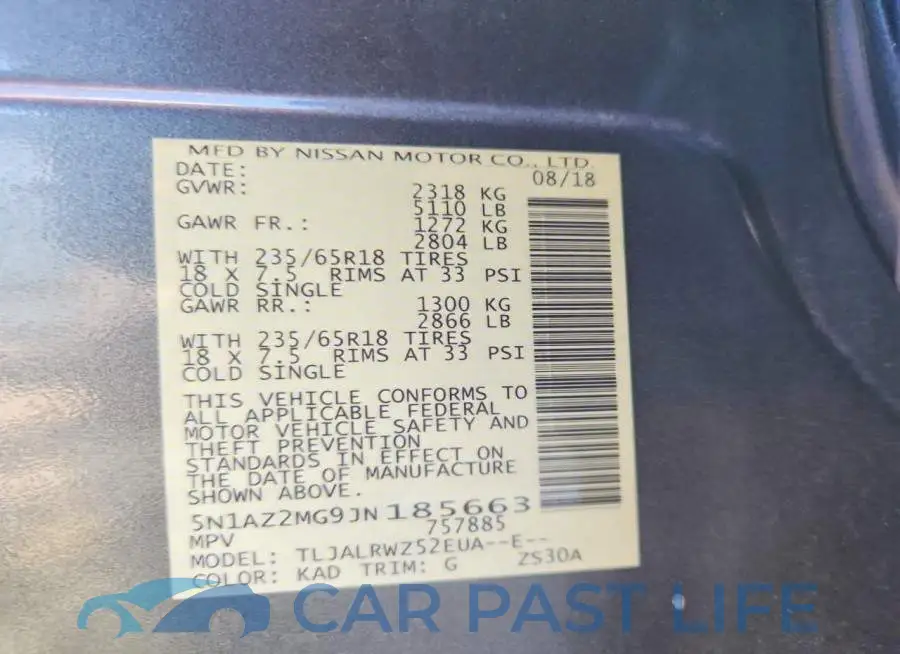 5N1AZ2MG9JN185663# 14