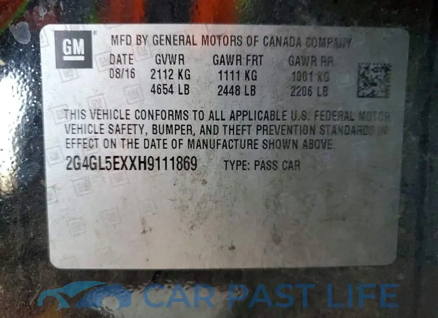 2G4GL5EXXH9111869# 12