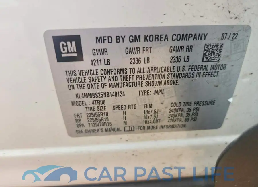 KL4MMBS25NB148134# 12