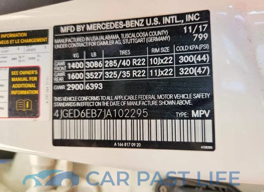 4JGED6EB7JA102295# 13