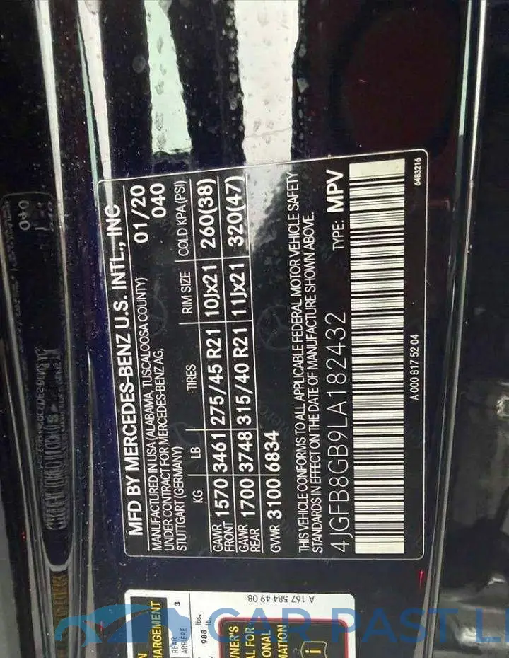 4JGFB8GB9LA182432# 13