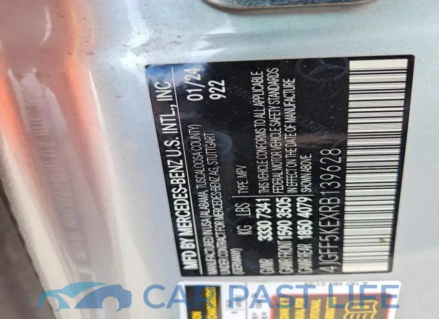 4JGFF5KEXRB139628# 14