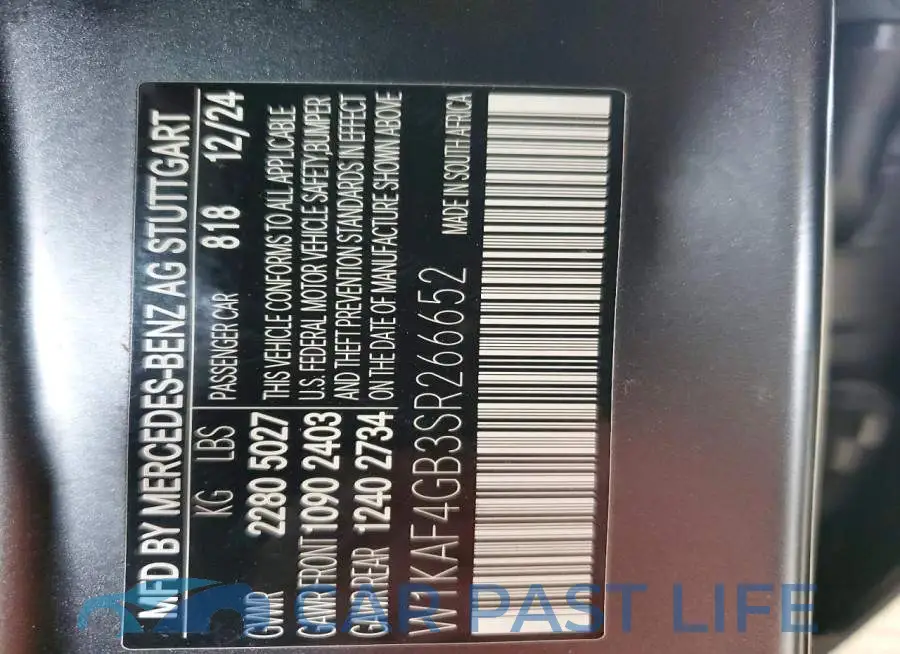 W1KAF4GB3SR266652# 12