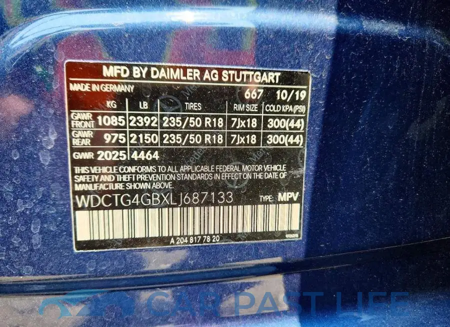 WDCTG4GBXLJ687133# 13