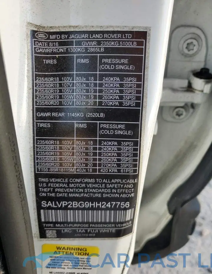 SALVP2BG9HH247756# 13