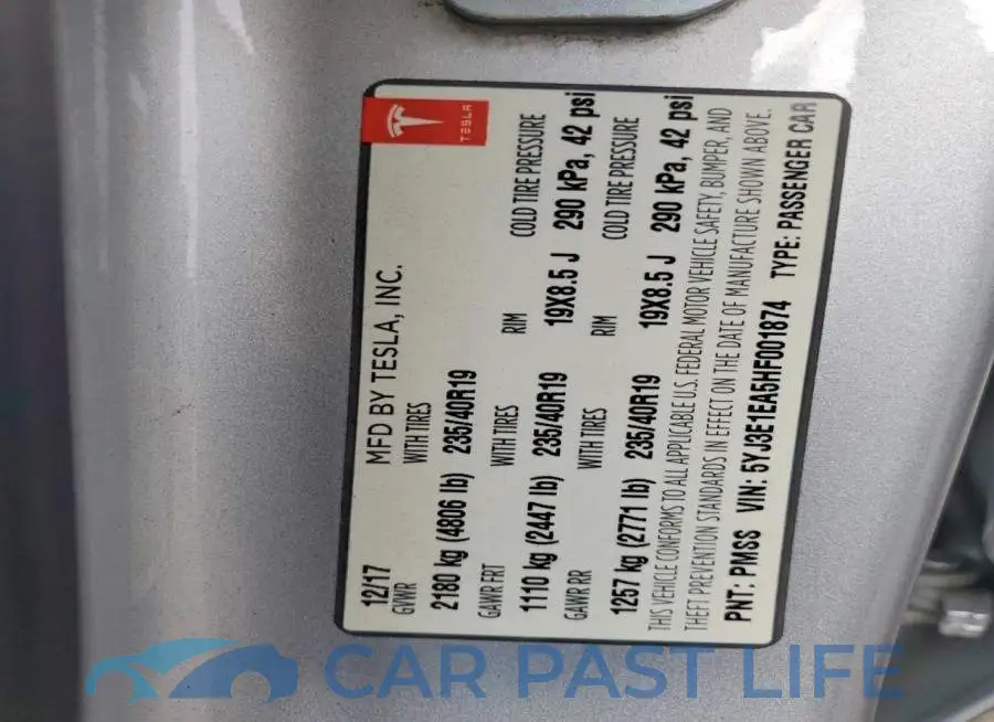 5YJ3E1EA5HF001874# 12