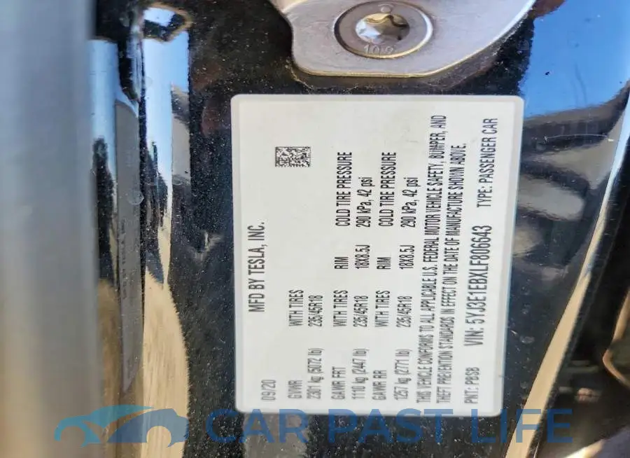 5YJ3E1EBXLF806643# 12