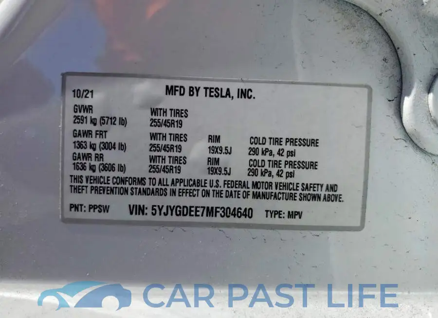5YJYGDEE7MF304640# 12