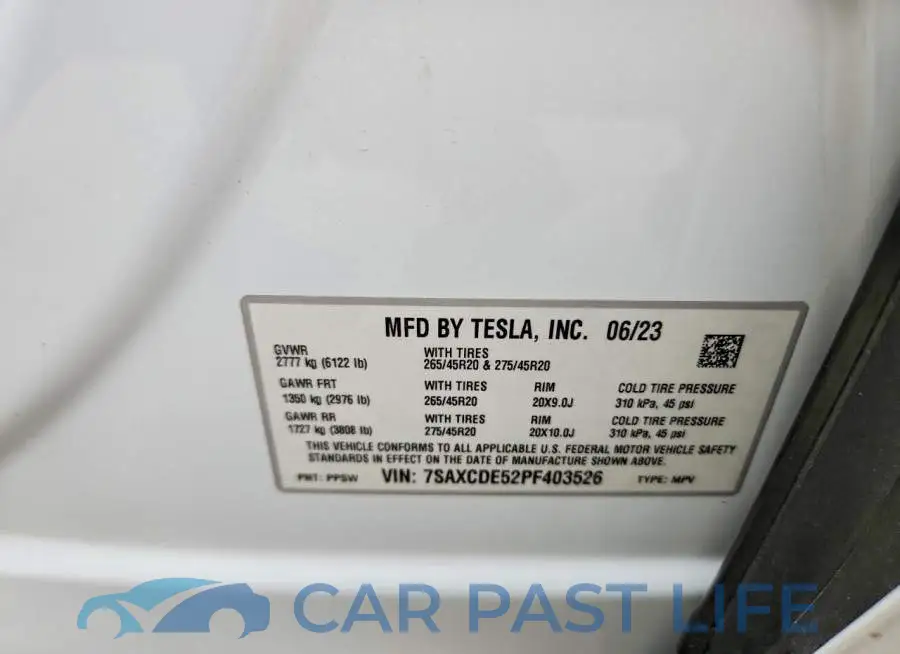 7SAXCDE52PF403526# 14